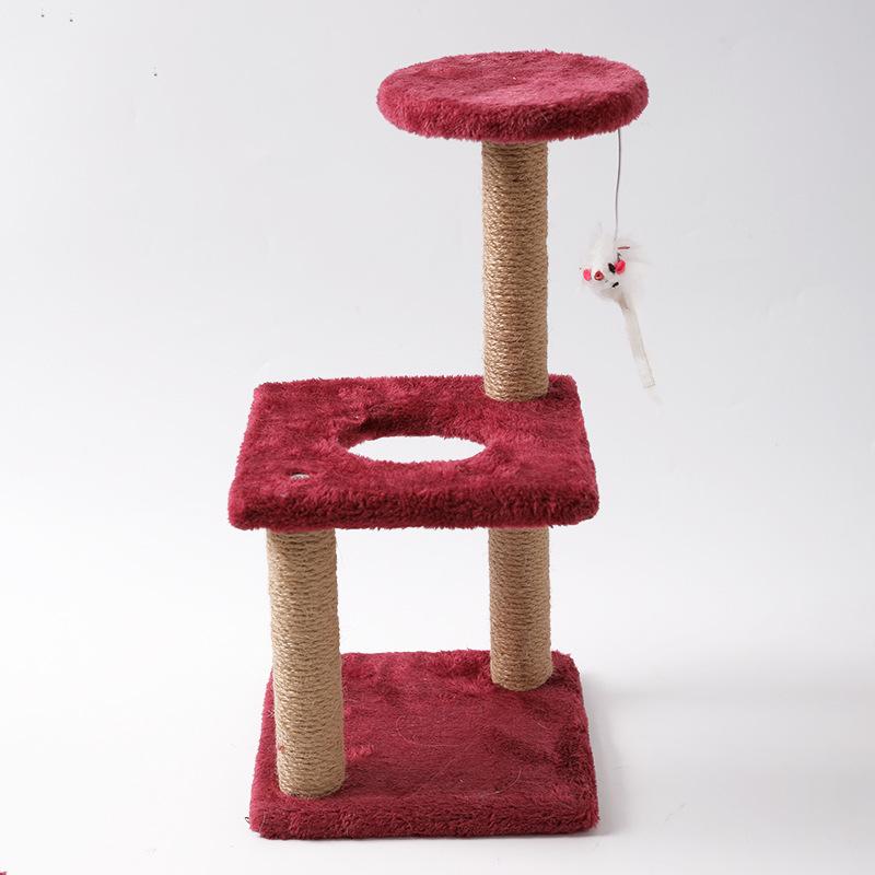 Cat Climbing Frame, Three-layer Sisal Cat Scratch Column, Toy to Relieve Boredom for Small and Medium-sized Cats