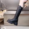 Fashion Versatile Thick-soled Inner Height-increasing Boots Women's 2026 Autumn and Winter New Thin But Knee-high Boots