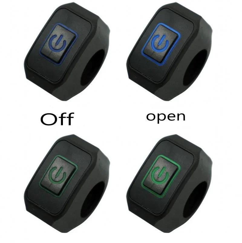 22mm Motorcycle Switch Button Handlebar Mount Waterproof Modified Switch Headlight Horn Control ON/OFF with LED Display Lamp