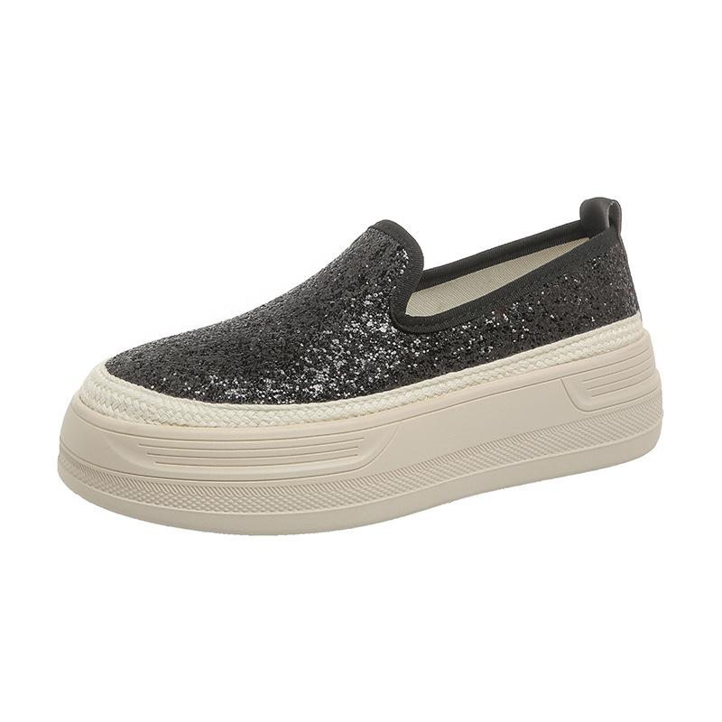 

Значительные другие мокасины с блестками женские весна и лето новые полые универсальные на толстой подошве ленивые одна педаль повседневные дышащие одинарные 35 чёрный