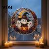 Festive Window Hanging Decorations Halloween Ghost/Owl Diamond Art Ornament Kit, Seasonal Home Decor Painting Suncatcher, DIY Pendant Gem Projects