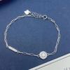S925 Sterling Silver Round Women's Bracelet: Fashionable, Elegant, Inlaid Zircon, Simple & Versatile Design