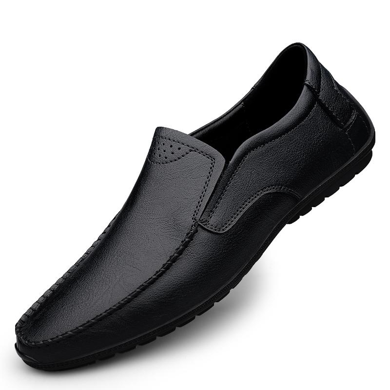 Fashion Business Leather Shoes Casual Luxury Brand Leather Shoes Breathable High-Quality Soft Sole British Style Loafers Driving Shoes