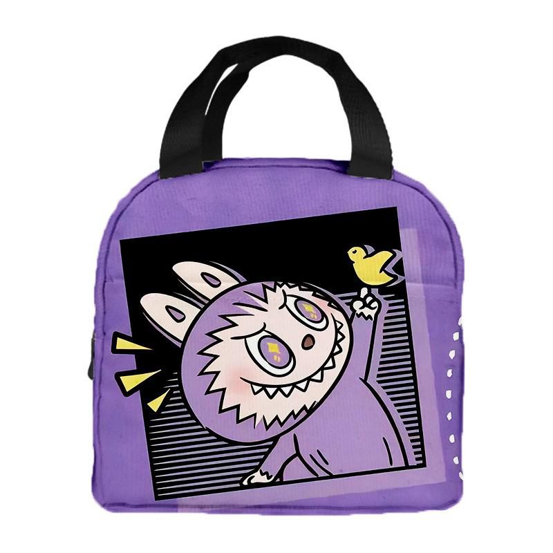 Labubu Cartoon Lunch Tote: Insulated Aluminum Foil Bento Bag for Students  5371