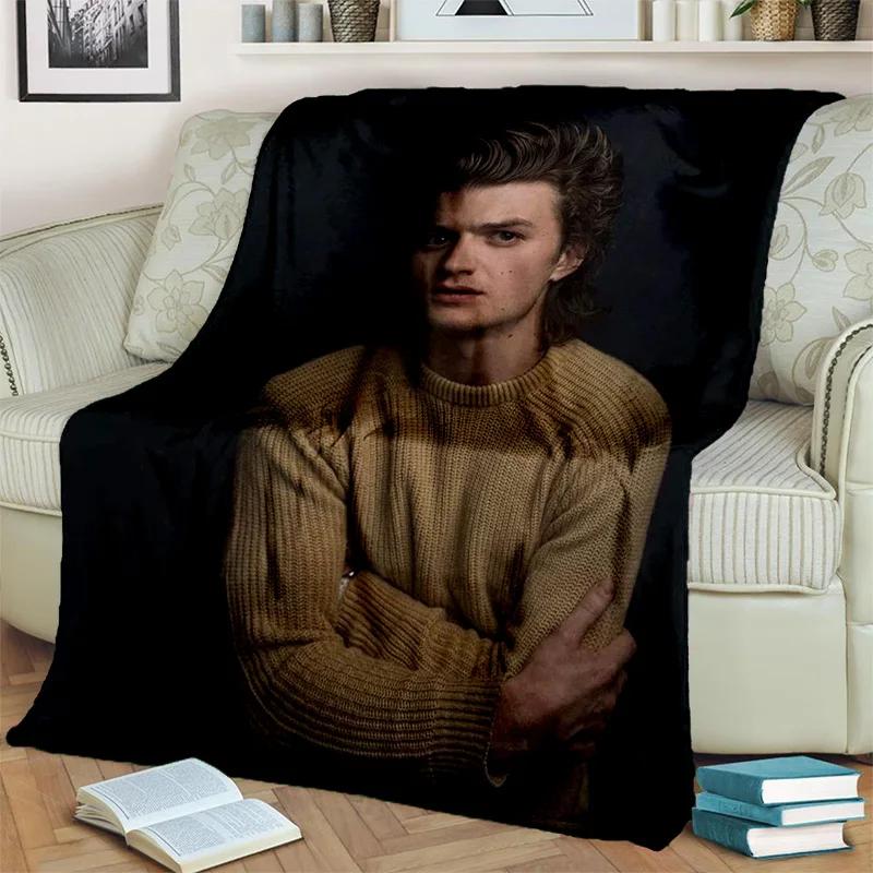 Joe Keery Actor 3D Printing HD Blanket,Soft Throw Blanket for Home Bedroom Bed Sofa Picnic Travel Office Rest Cover Blanket Kids