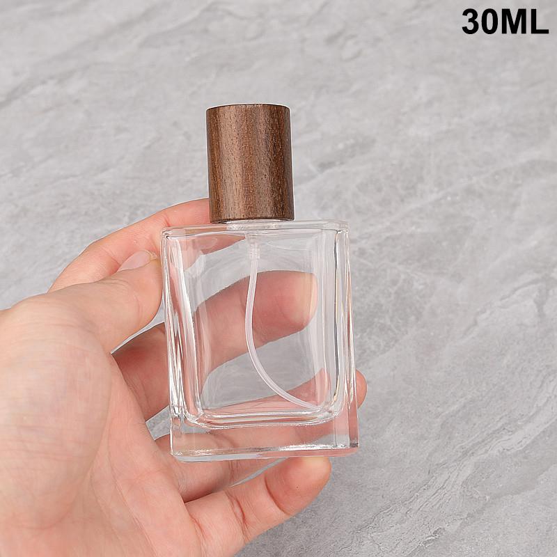 15/30/50Ml Square Glass Perfume Bottle Clear Spray Bottles Packaging Bottle Refillable Atomizer Travel Cosmetic Container