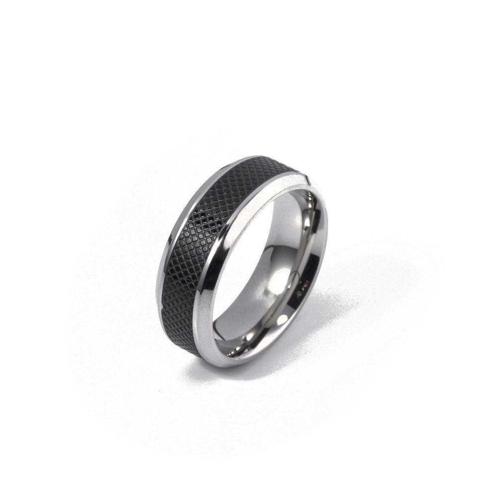 

Мужское черно-белое кольцо из нержавеющей стали Size 12 чёрный/белый