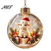 Decorative Hanging Balls Glowing Christmas Story Ornament, Light?Up Mini Holiday Scene Ball with Warm Party Favors LED Light, Clear Plastic