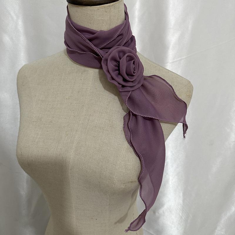 26 Colors Decorative Headscarf Solid  Pink Rose Knitted Scarf Shawl Shawl Flower Sunscreen Headscarf Ladies Office Scarf