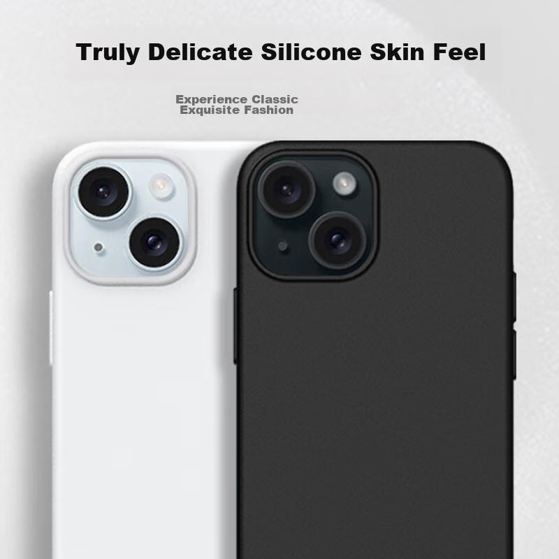 IPhone 15 Case, IPhone 15 Protective Cover, Full Protection, New Upgraded Liquid Silicone, Shockproof, Ultra-Thin, Soft Case, Elegant Black SG-01