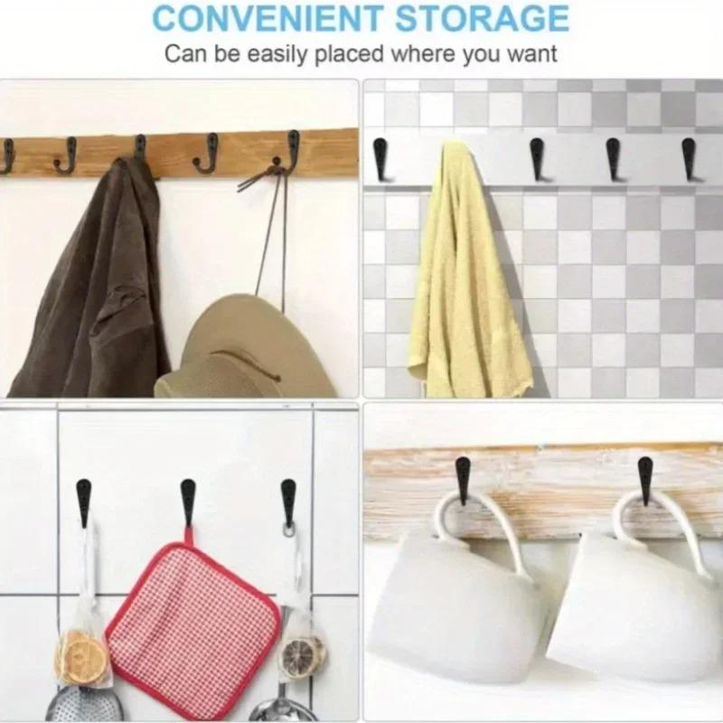 10pcs Vintage Wall Mounted Single Prong Hook Retro Mini Bronze Hangers for Clothes Keys Hats Towels Robes - Bathroom Decor