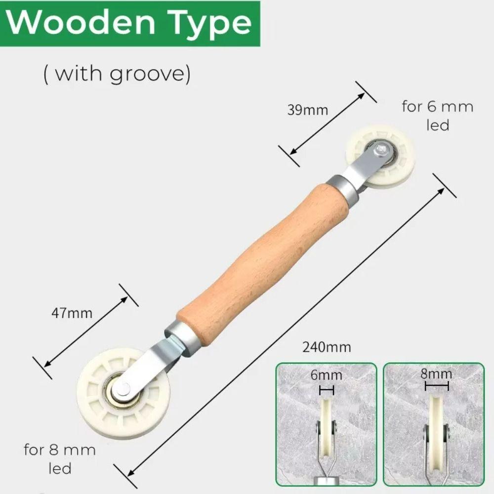 Rubber Wheel Handle Roller Repair Tool Double-Head Window Screening Install Tool Fixed Auxiliary Tools Pressure Pulley