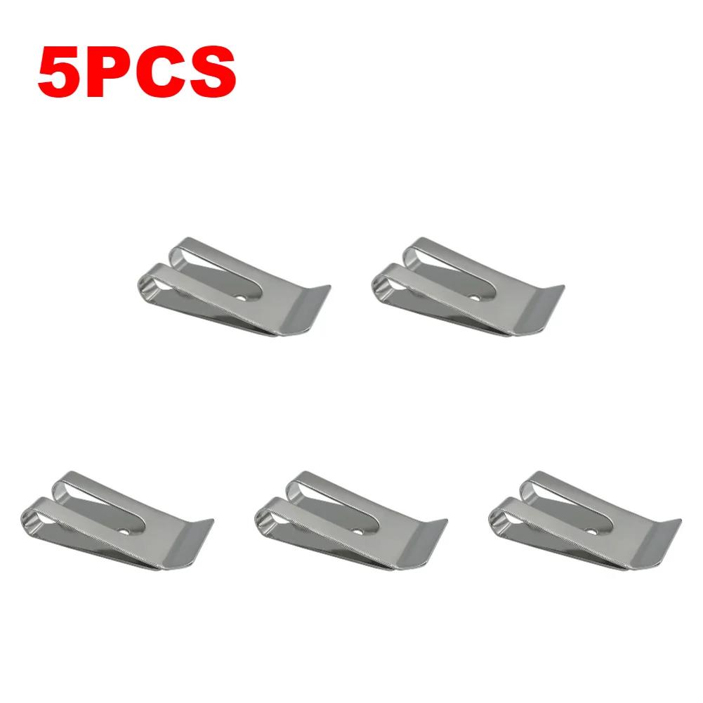 1-10PCS Metal Waist Belt Buckles Sheath Clip Clasp Pocket Wallet Wallet Key Hook Stainless Steel Silver Cash Holder Clips Tool