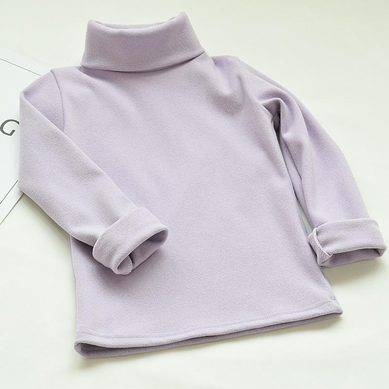 Mädchen Kinder Langarm Hoher Kragen T-Shirt Herbst Basic Oberteil