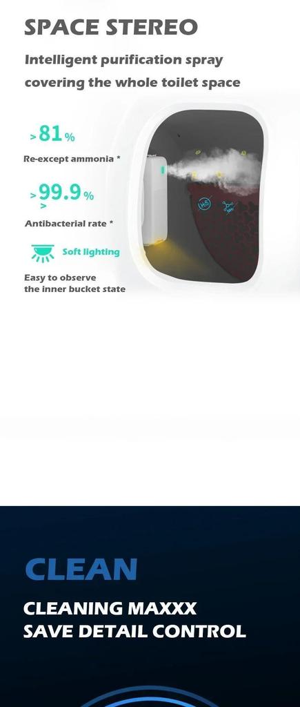 New MAX-2 Self-cleaning Cat Litter Toilet, Sand Proof and Leak Proof Enclosed Cat Toilet, Intelligent Remote Control