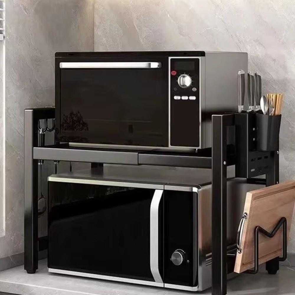 Retractable Microwave Stand Adjustable Oven Storage Shelf Minimalist Seasoning Shelf Household Use