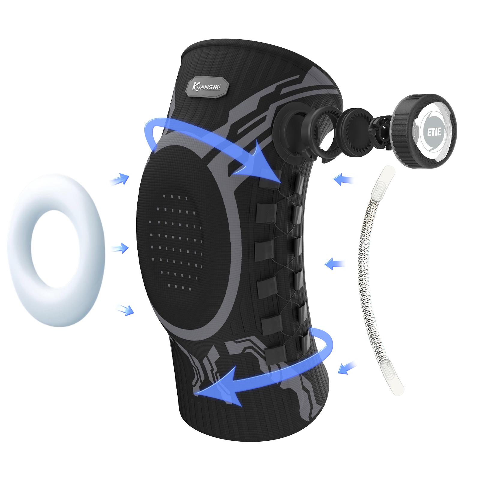 

Kuangmi Smart Knob Knee Brace with Patella Gel Pad and Lateral Stabilizer, Compression Knee Brace for Exercise (Single), KMh752 XXL