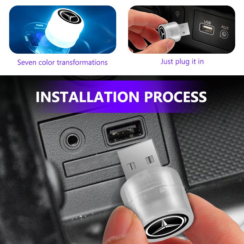 For Benz Car Styling LED Atmosphere USB Light Interior Lighting Lamp Auto Accessories Exclusive AMG W124 W203 W204 SPRINTER V