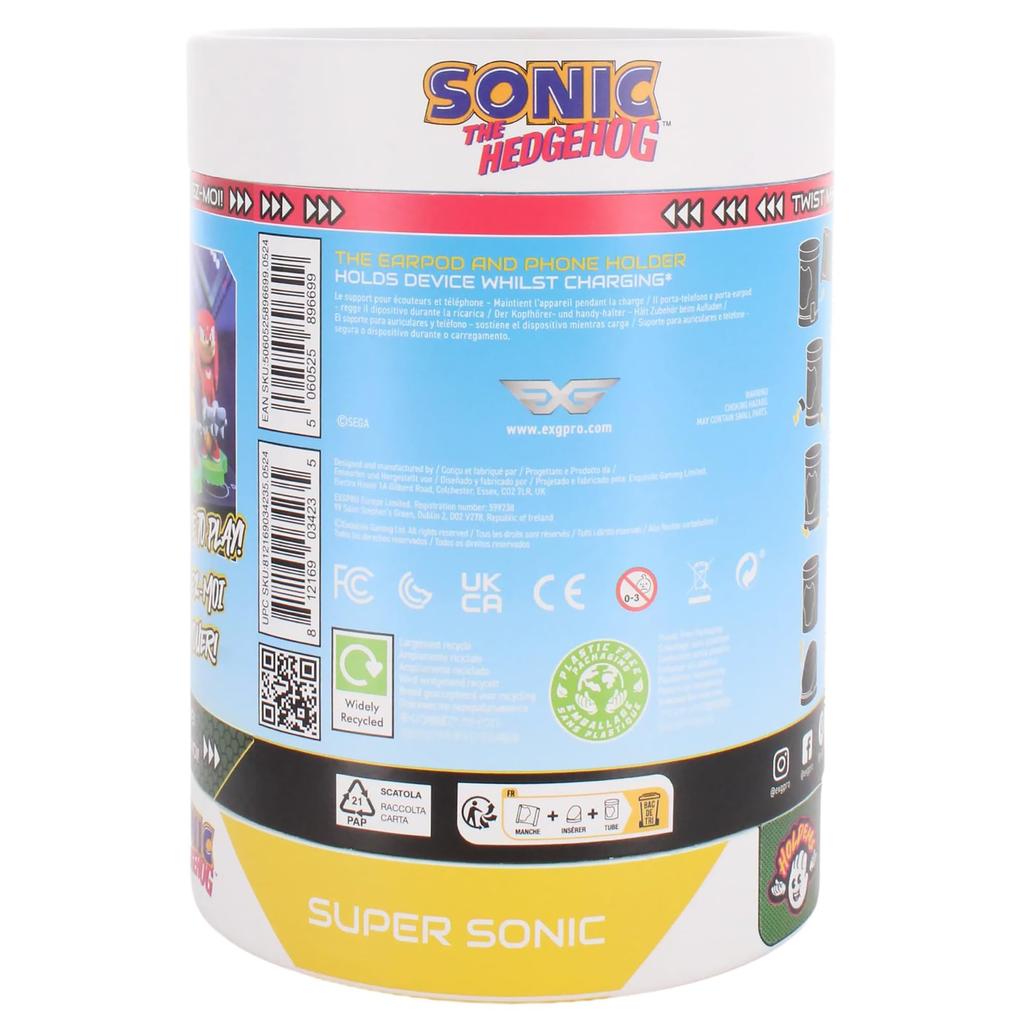 SEGA Super Sonic øretelefoner telefonkabel Guy Mini Collector med en klassisk lisensiert figur [Utsøkt spill] Hold'em - - & Holder, Stand, Twist, Sonic,