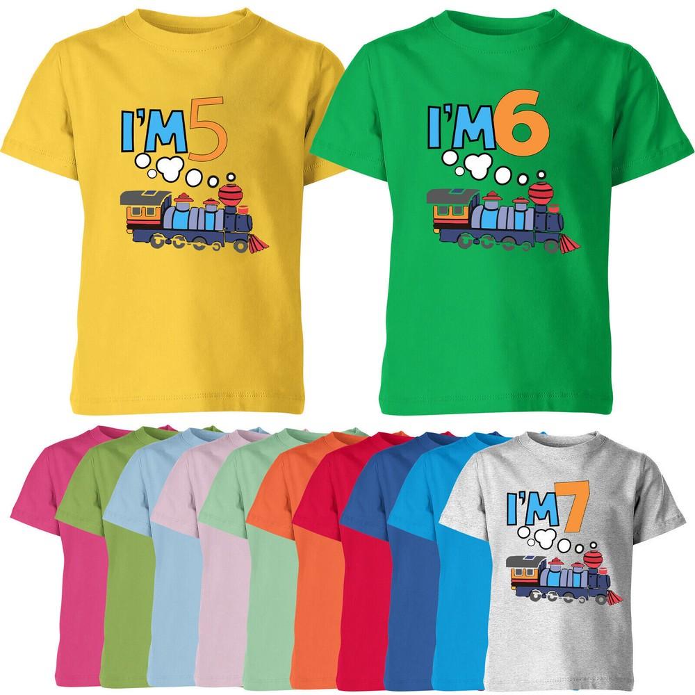 

Personalised 6th Birthday Trains Kids T Shirt Birthday Gift Boys Girls 2T1A0 4XL