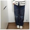 2025 Women's High Waist Loose Wide-Leg Retro Scimitar Jeans, Plus Size Slimming Long Pants for Autumn