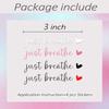 4 xJust Breathe Rear View Mirror Sticker,Rearview Mirror Decal,Car Accessories For Women,Motivational Stickers,Water Bottle Laptop Bumper Tumblers