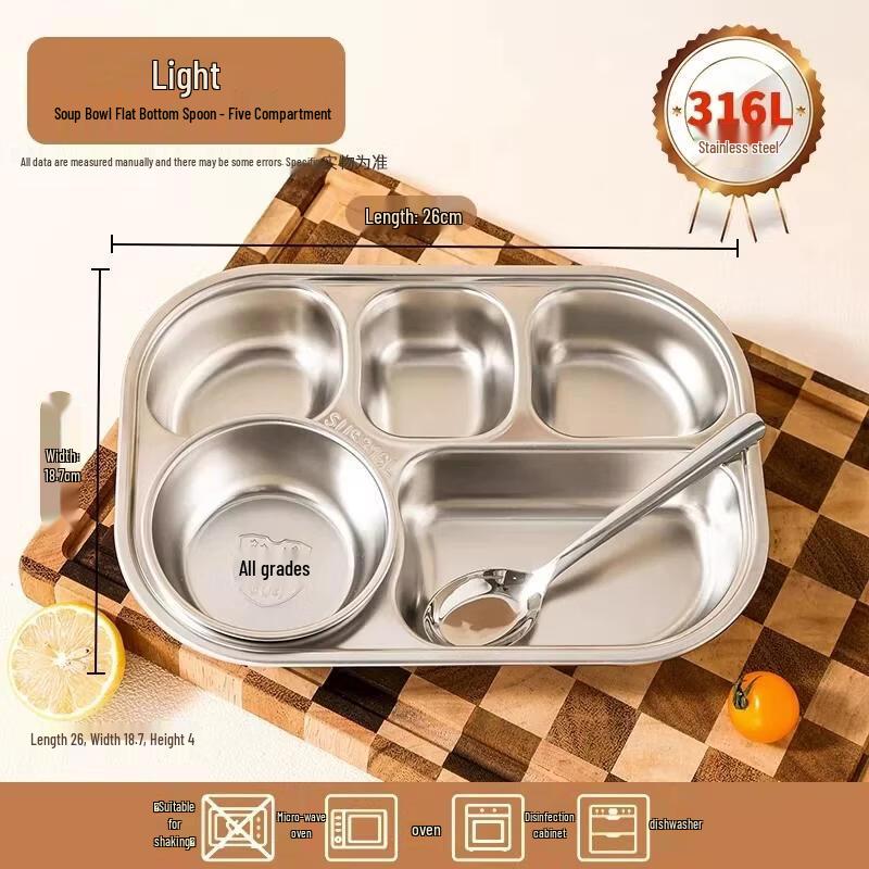 HANDUNYOU 316L Stainless Steel Canteen Tray Set