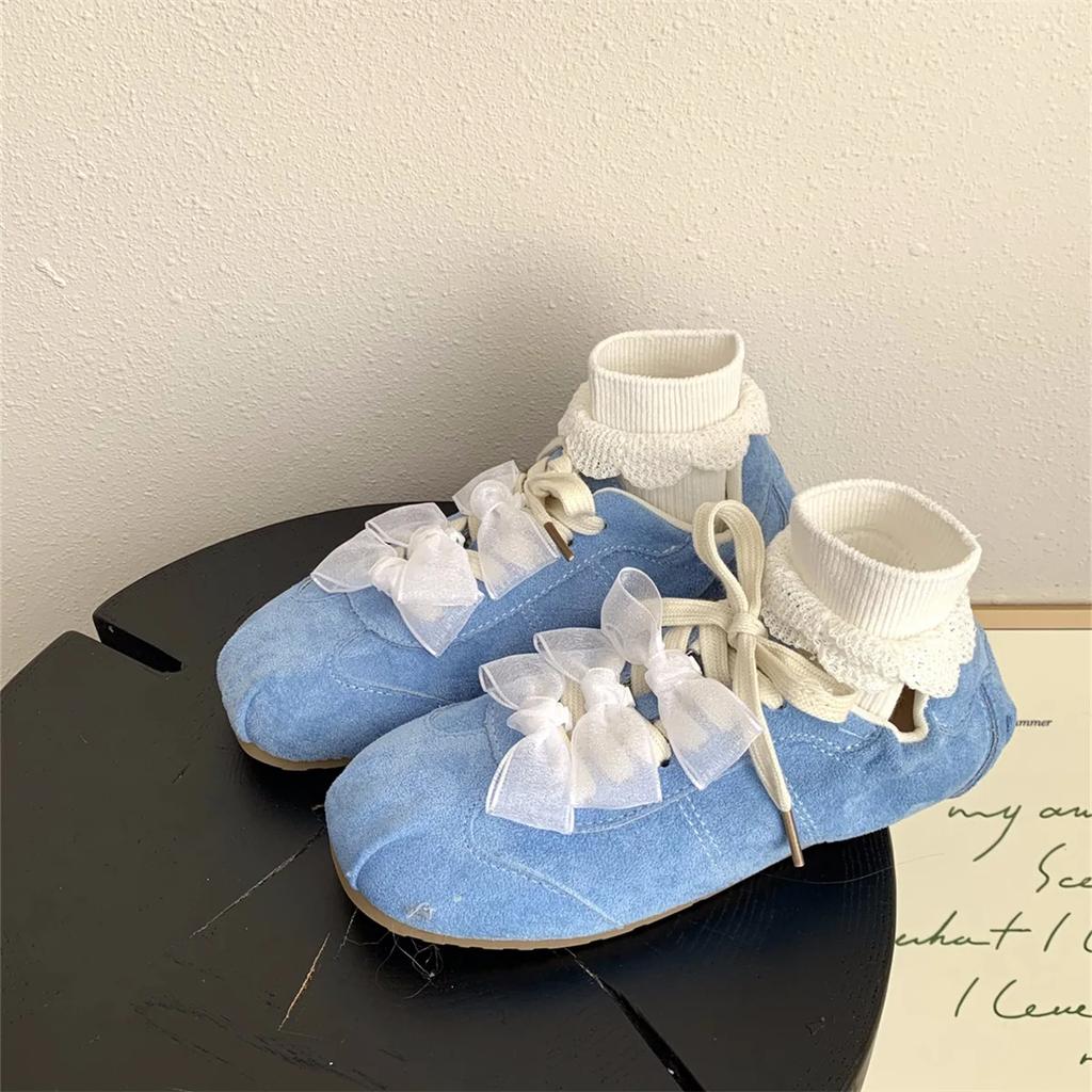 Fashion Fashion Sweet Bow Flat Casual Shoes 2025 Spring Ballet Style Fairy Fashion Shoes
