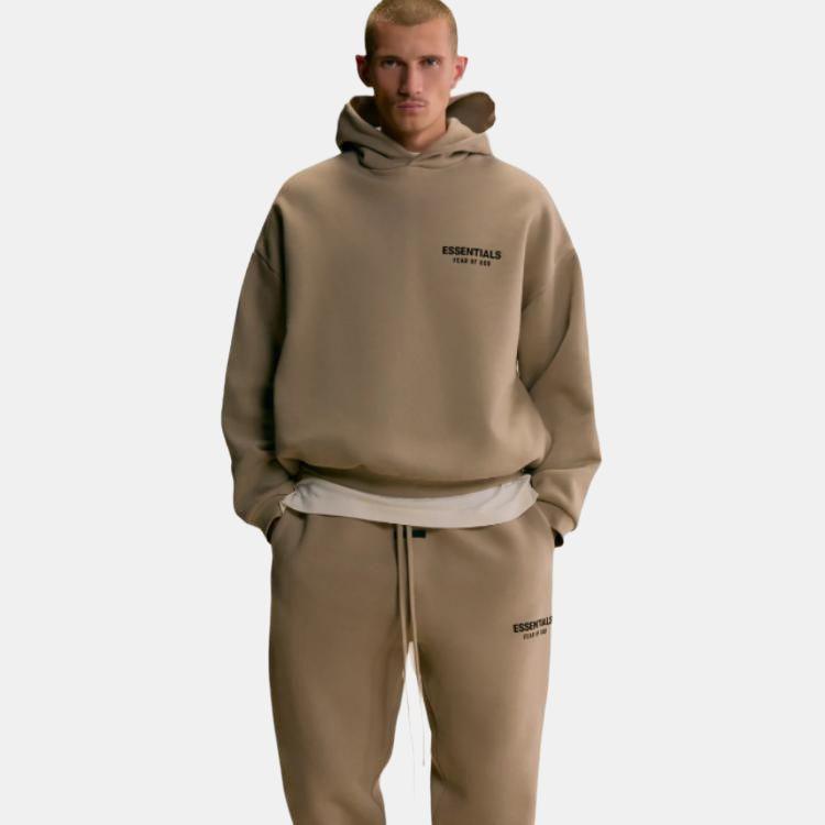 Fear of God Essentials Fleece Hoodie II Desert Sand Men Tops Tan 192HO246257F