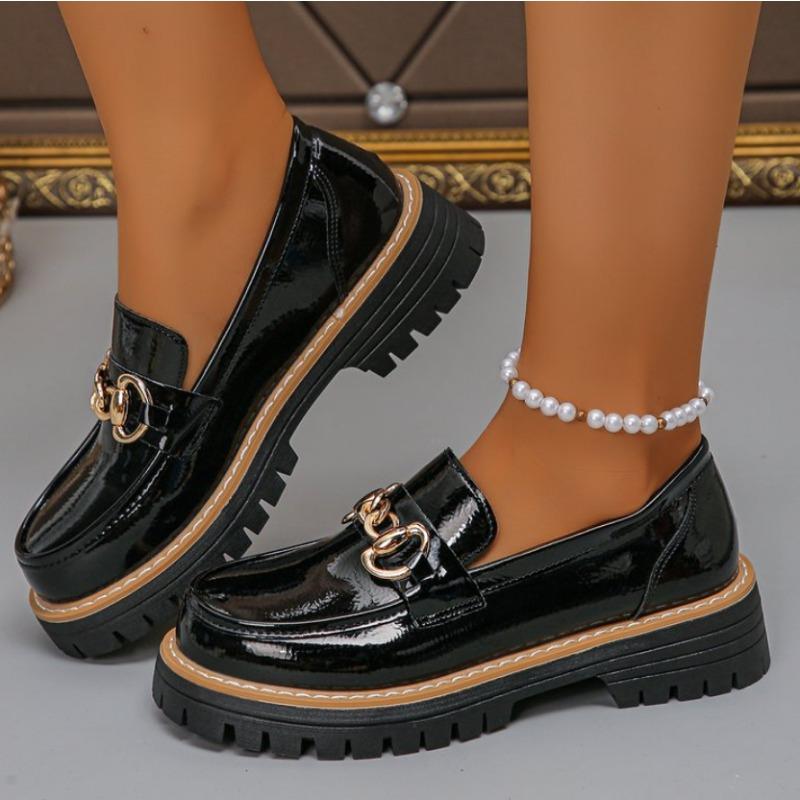 Fashion Loafers Shoes Women New Slip-on Ladies Mary Jane Shoes Women Patent Leather British Style Trend Girl Shoes Students Topsiders