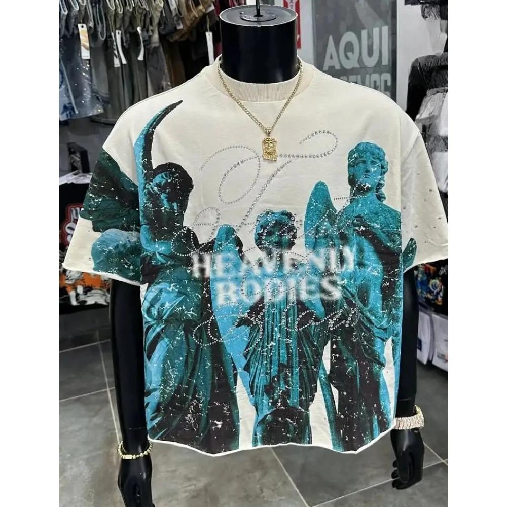 Daily Comfortable Cartoon Pattern Round Neck T-shirts Harajuku White Casual Korean Fresh 2026 Popular New Short-Sleeves