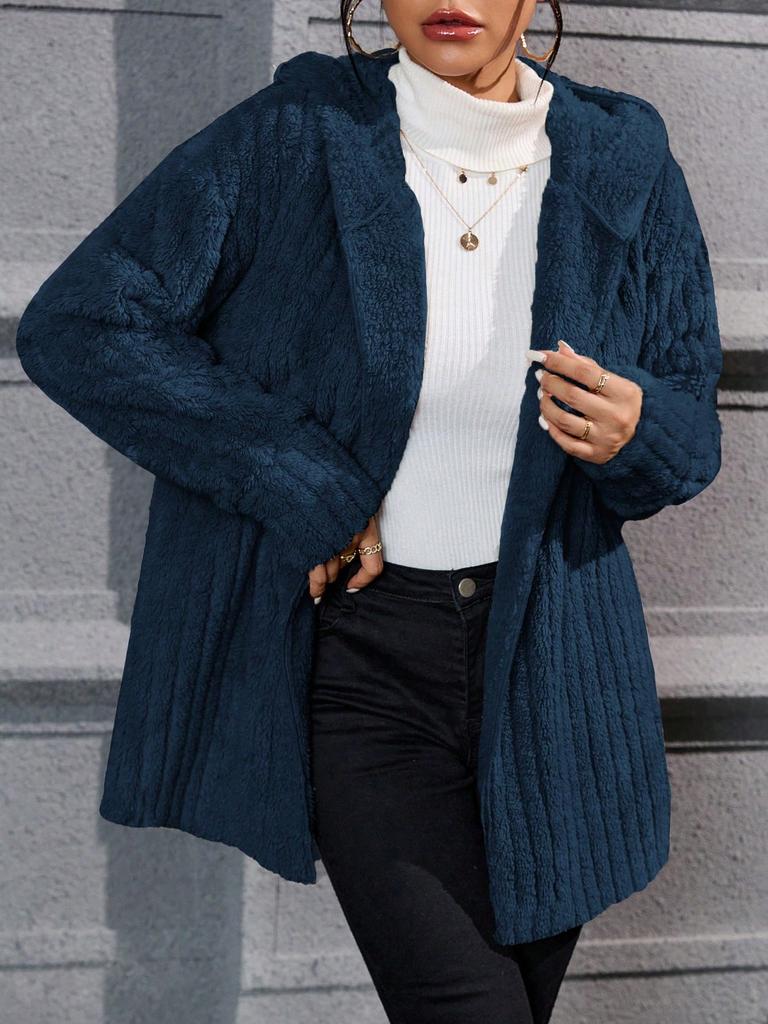 Fall And Winter New Warm Fashion Vertical Stripes Double-sided Polar Fleece Hooded Jacket