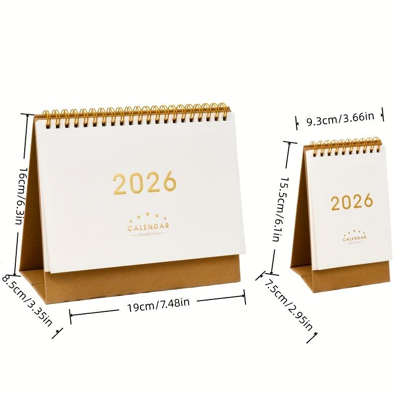 1pcs 2026 Vintage Kraft Paper Desk Calendar, Thick Monthly Grid for Office & Home, Efficient Planning & Decor, Calendars