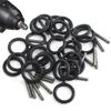 5/50Pcs O Ring Rubber Sealing Washer Black Gasket Oil Resistant High Temperature Ring with Spring Clip Wrench Component Tools