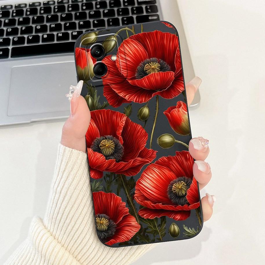 Shockproof Cover For Samsung Galaxy A05 A05s M05 Case New Fashion Flower Soft Silicone Phone Shell For Samsung A05 SM-A055F Capa