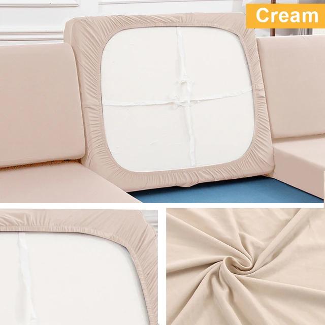 Plain Color Stretch Sofa Seat Cushion Cover For Living Room Elastic Furniture Protector Couch Chaise Longue Sofa Seat Slipcover