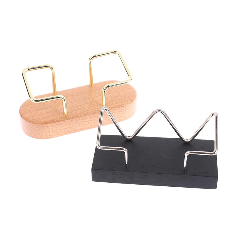 Desk Wooden Business Card Display Stand Wood Business Card Holder For Postcard Holder For Office Home Desktop