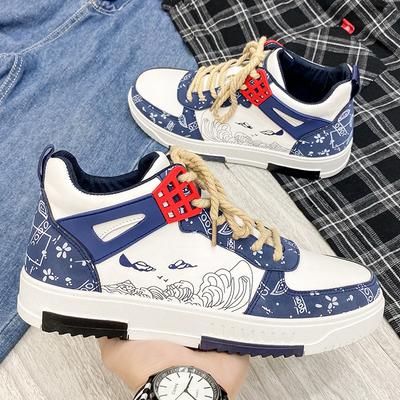Spring and Summer New Men's Shoes Versatile Chinese Style Casual Graffiti Board Shoes Critical Strike Dry Sports Running Tide Shoes Small