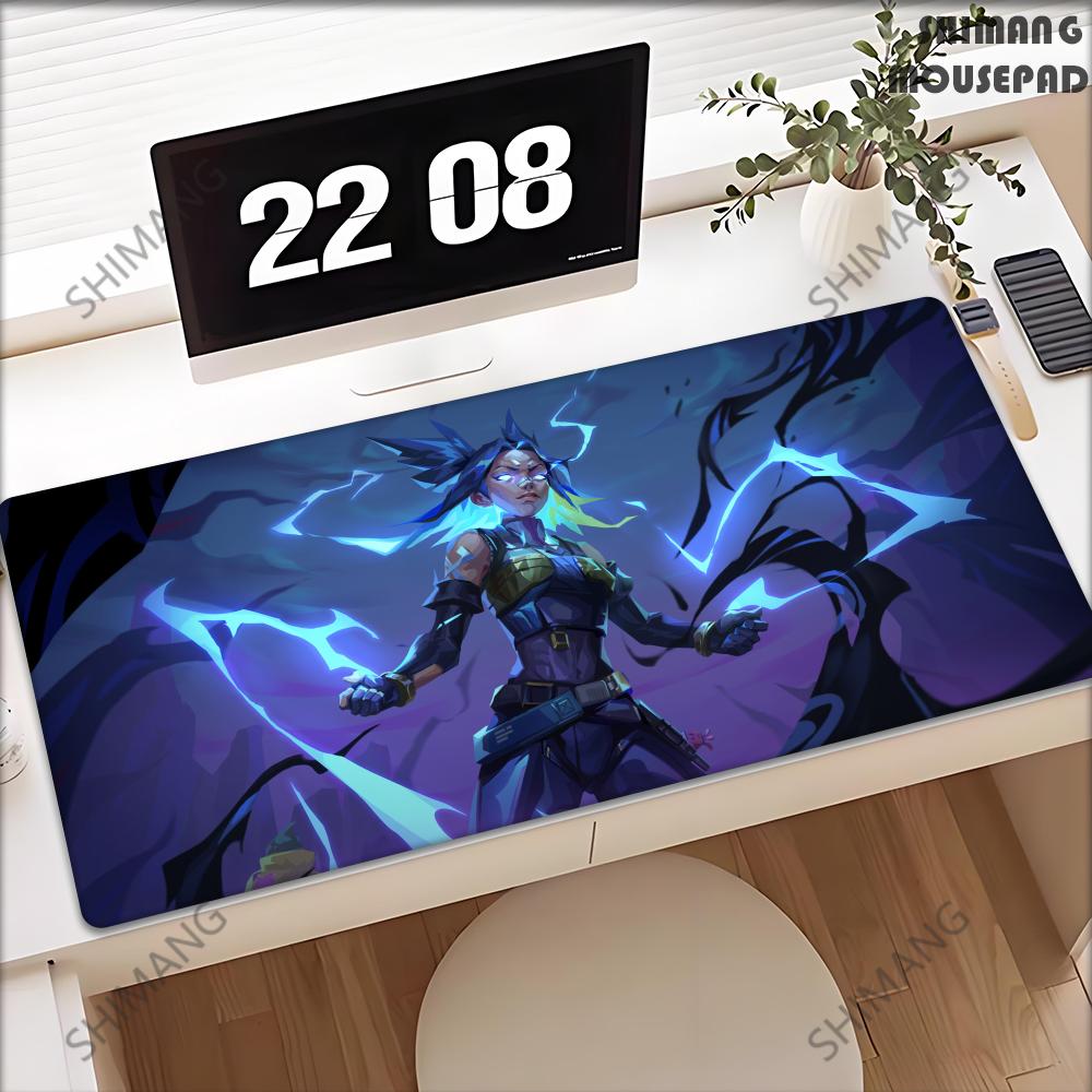 Tapete de Rato Neon Valorant Gaming XL Novo Mousepad HD XXL MousePads Borracha Natural Antiderrapante Tapete de Mesa para Mouse de Computador de Escritório