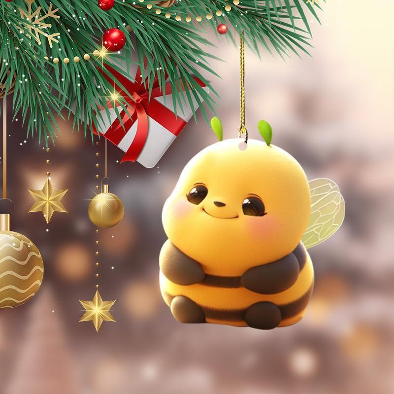 2d Bee Unique Pendant In Cheerful Colors Exciting Backpack Accessory And Decor Car