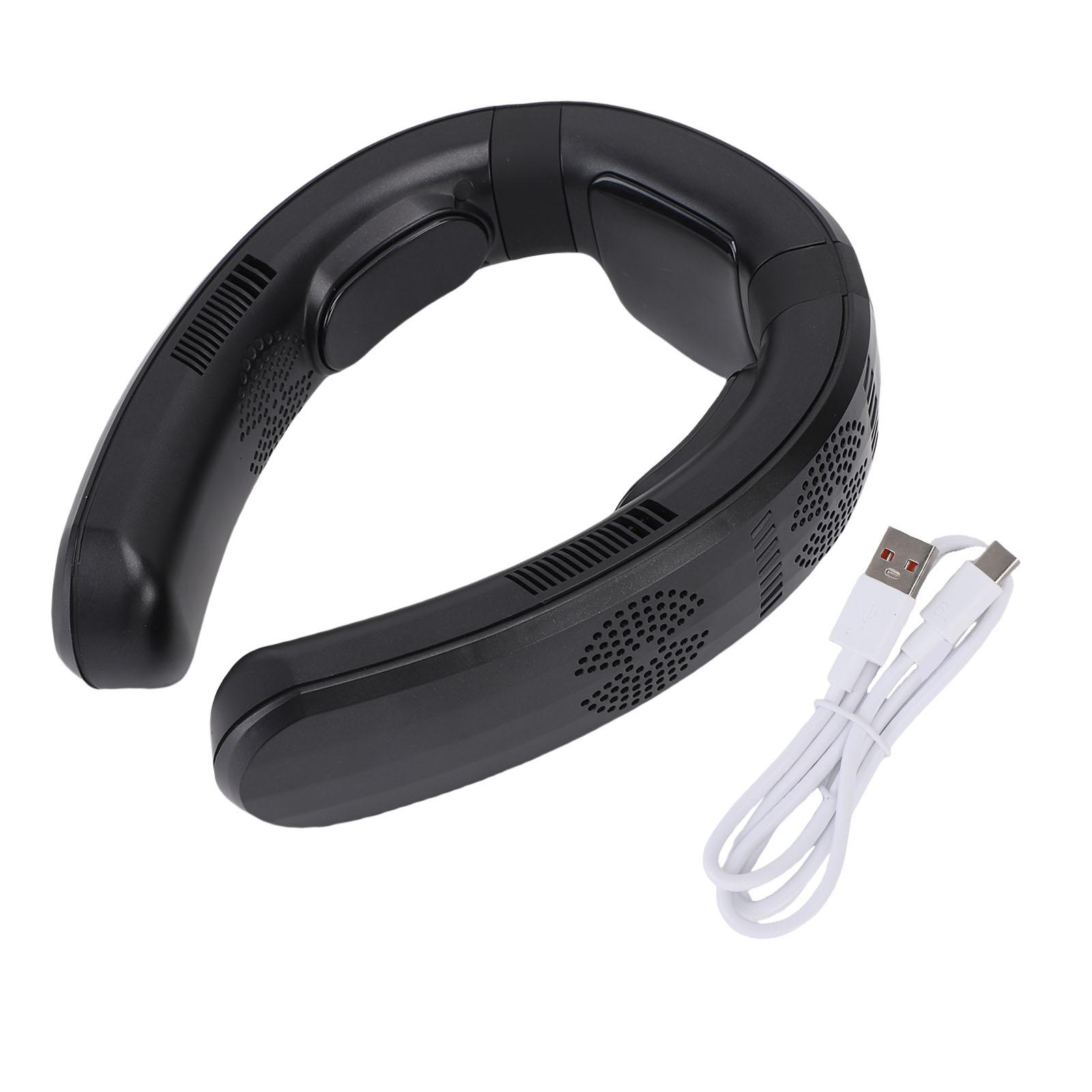 

Portable Neck Fan Cooling and Heating Dual Use 3 Speeds Semiconductor Quiet Lightweight Battery Operated Wearable Fan for Beach чорний