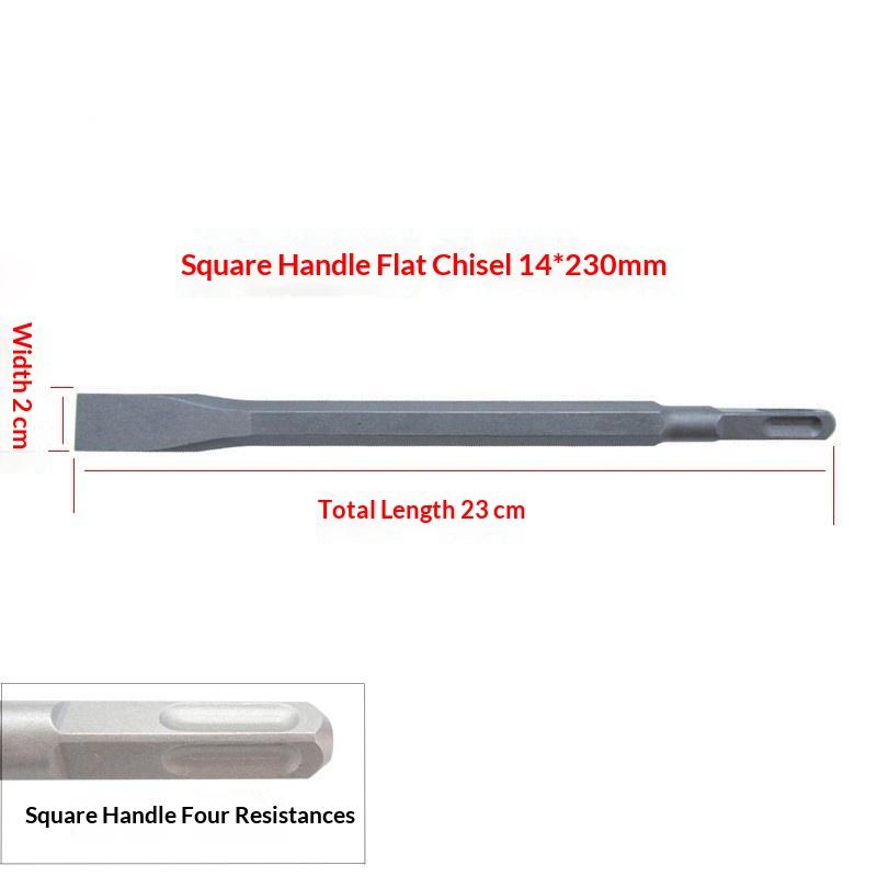 Extended Electric Hammer Slotting Pick Pointe Flat Chisel High Hardness for Concrete Wall Grooving Construction Projects