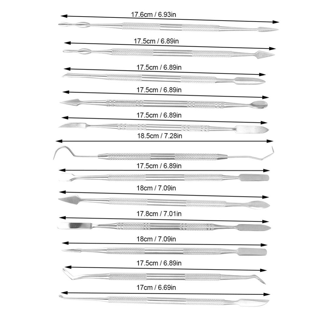12 Pcs Professional Stainless Steel Wax Carvers Set 12 Pieces Polymer Clay Tool Clay Carving Tool Pottery Sculpting
