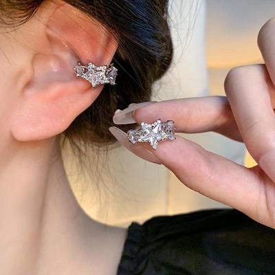Exquisite Zircon Star Ear Cuff Earrings - No Piercing Required, Luxury Design