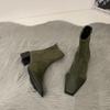 Woman Ankle Boots Fashion Fur Suede Mid Heel Short Boots Autumn Winter Ladies Elegant Square Toe Back Zippers Botas Mujer 2025