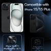 JEDirect Camera Lens Film for iPhone 15 15 Plus Inch Full Protection 9H Tempered Glass Ring Cover Matte Metal Plate No Interference with Case 1 Piece