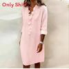 Ladies Long Sleeve Cotton Linen Shirt With Ruffle Trim For Casual Spring Wear