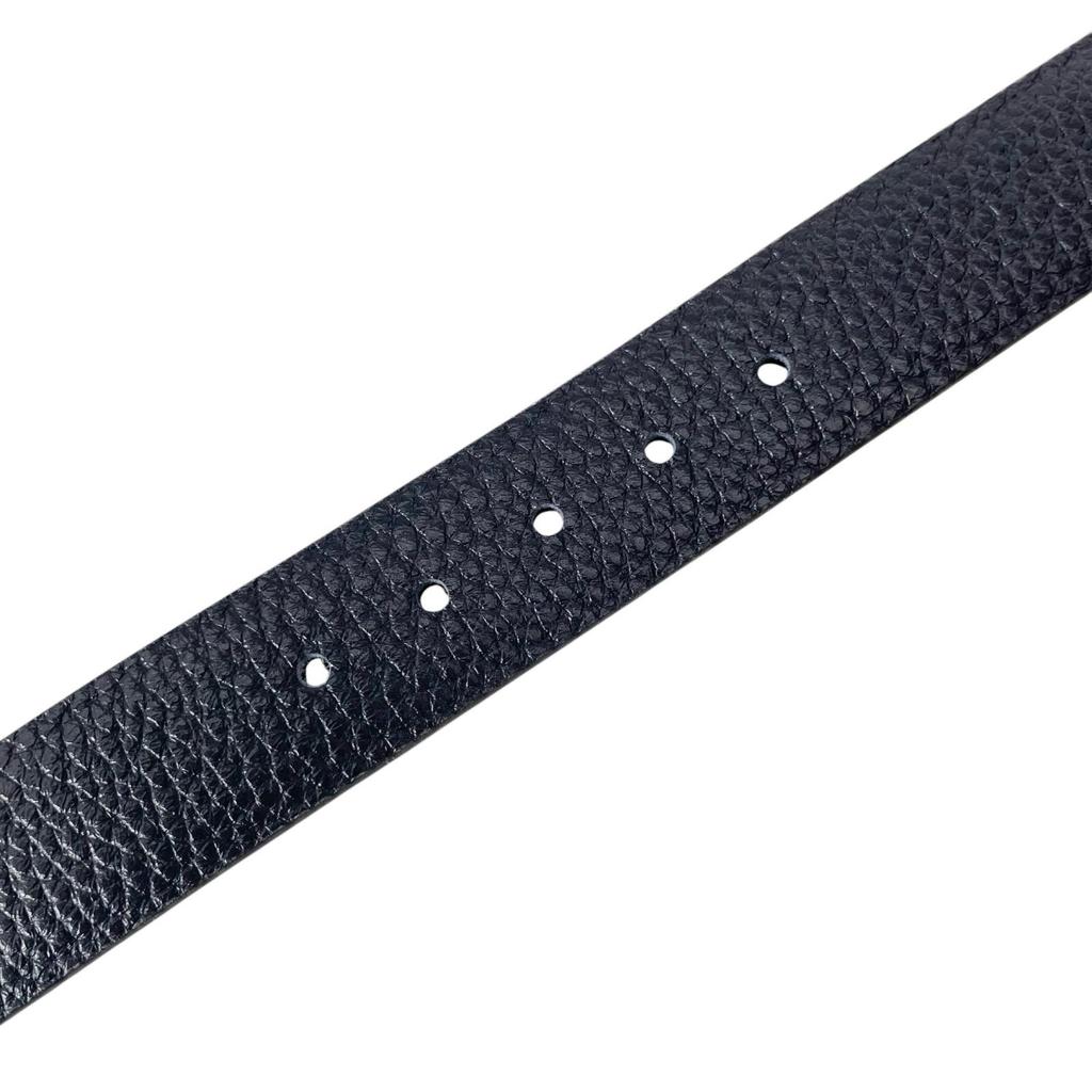 Pristine Salvatore Ferragamo Belt Double Gancini Reversible Navy Leather Mens Used