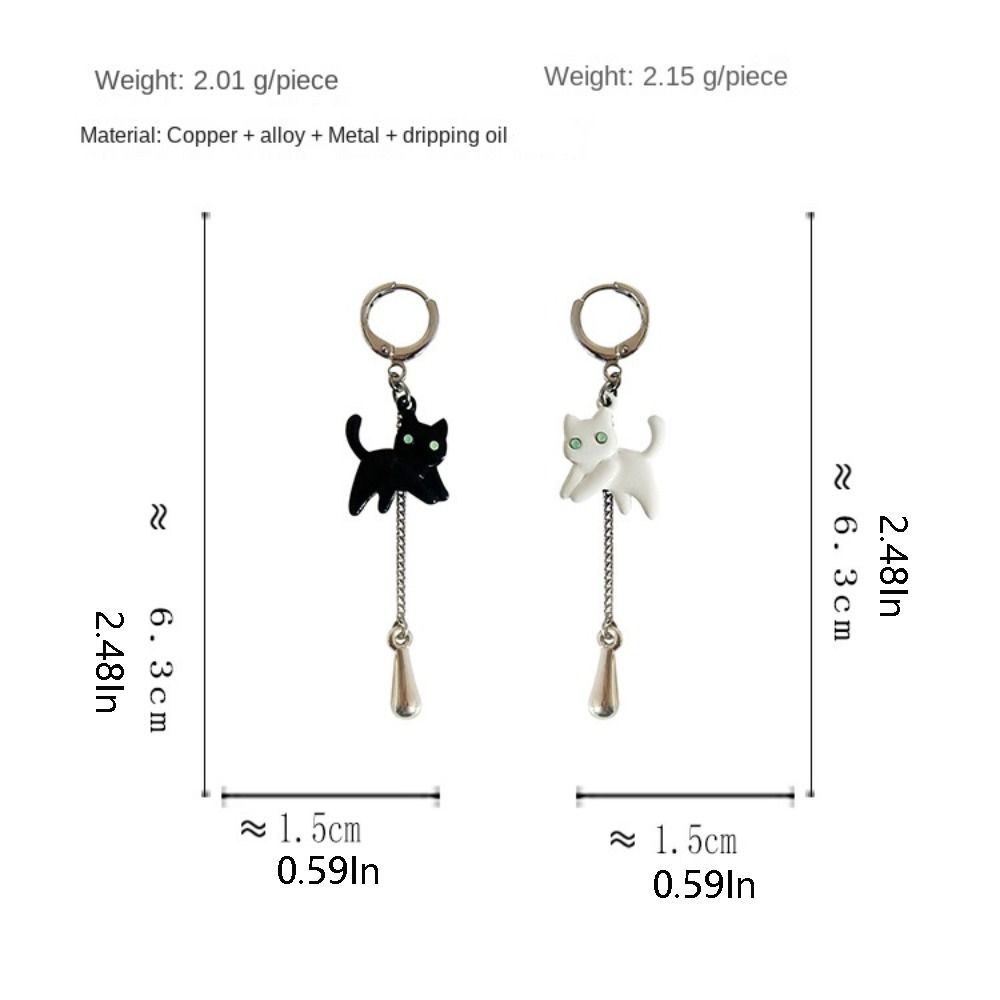Copper Asymmetrical Cat Earrings Kitten Stud Earrings Women's Accessories Korean Style Earrings