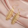 Lucktune Stainless Steel Plant Leaf Women's Earrings 2025 Trend Bohemian Drop Earrings Jewelry Anniversary Birthday Gift New In